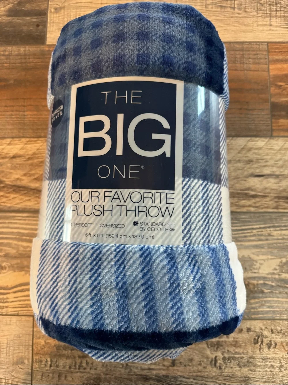 The Big One Plush Throw - Blue Plaid